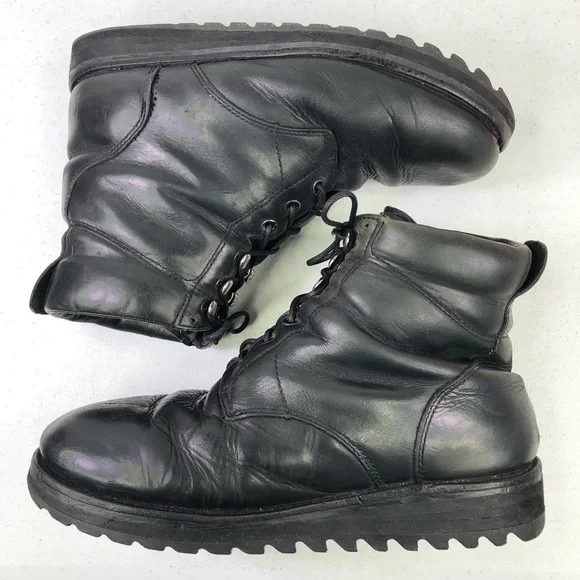 Drew Black Leather Lace Up Boots - Picture 3 of 11